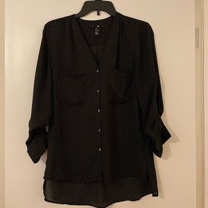 H&M black/white polka dot blouse (size6). Great addition to work wardrobe.